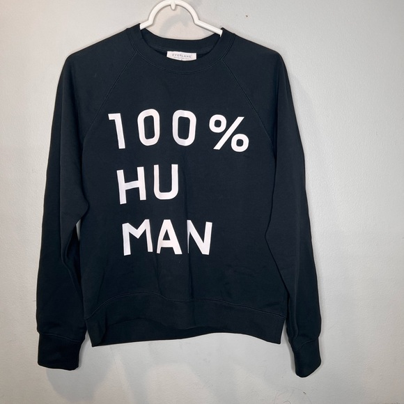 NWOT Everlane 100% Human Black Sweatshirt Pullover Sweater Size Medium - Picture 3 of 5